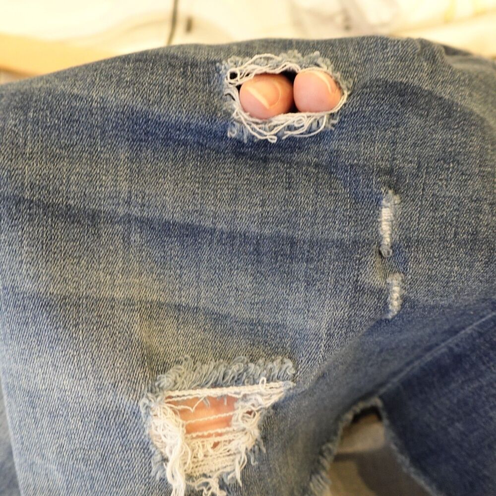 Indego Rein Jean Shorts Juniors Size 17 Distressed Holes Cut Off Peasant Grunge - Picture 9 of 13